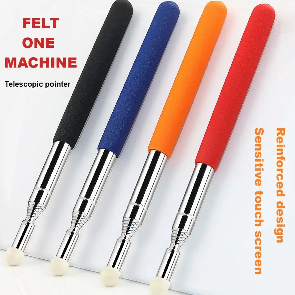 Steel PPT Presentation Touch Screen Pen Whiteboard Pointer Pen Handheld Presenter Telescopic Rod Retractable Teaching Stick