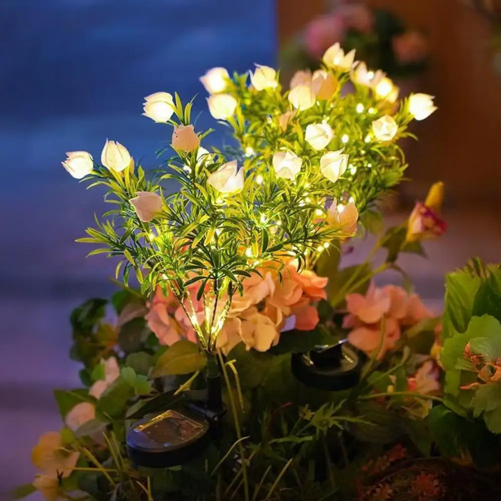 Garden Light Solar Powered Flower Shape Outdoor Yard Light Waterproof Scratch-Resistant Small Size Garden Lamp view 2