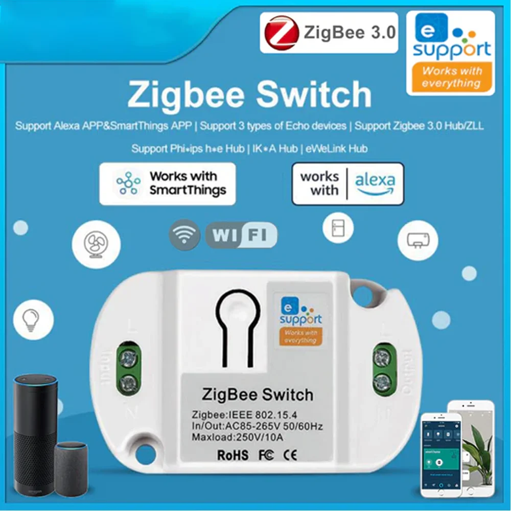 SONOFF-Interruptor de Controle Remoto Sem Fio Inteligente, Relé Zigbee Switch, Domótica, Alexa, eWelink, Novo