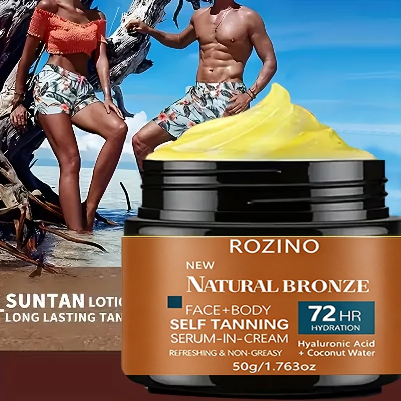 1Pcs/2Pcs/3Pcs Moisturizing Quick-Tanning Lotion, Contains Hyaluronic Acid + Coconut Water, Self-Tanning with 72-Hour Waterproof and Long-Lasting Effect, Indoor and Outdoor Tanning, Hydrating and Moisturizing, Convenient to Use and Easy to Carry, Oxybenzone-Free Tanning Lotion, Sunless Tanner