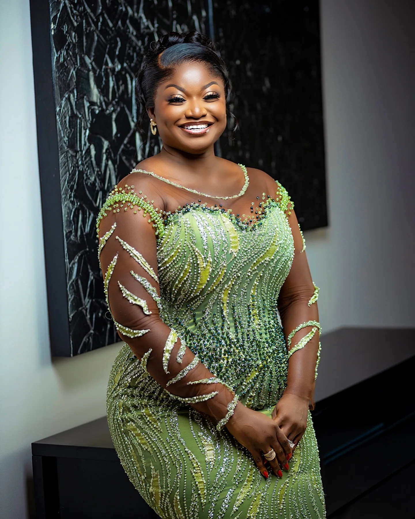 Olijfgroen Zeemeermin 2025, Galajurken Pure Hals Kralen Lovertjes Kant Avond Formele Feest Verjaardag Jurken ZJ2622