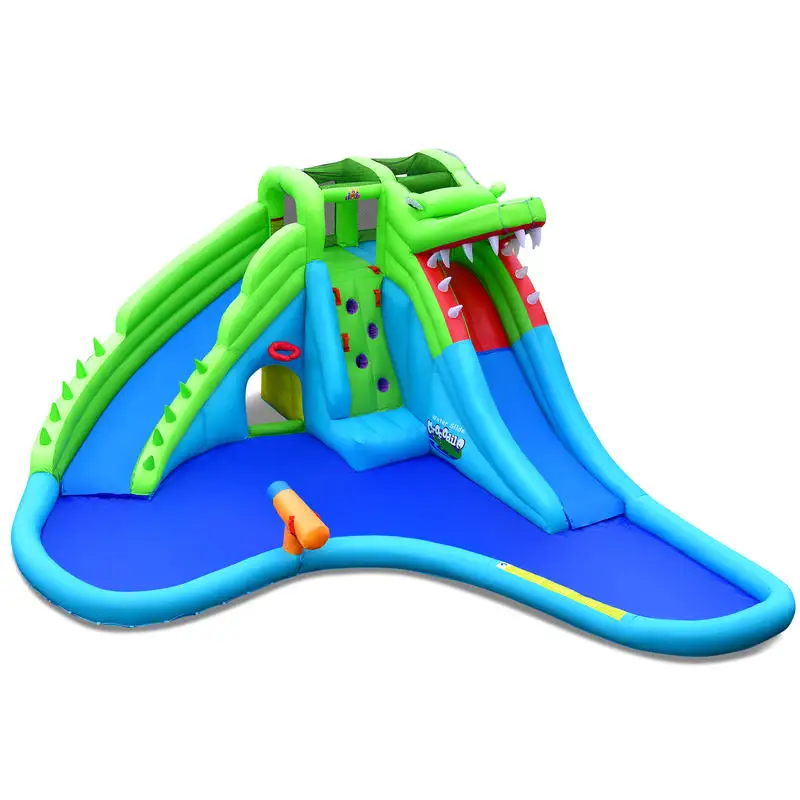 

7-in-1 Inflatable Bounce House with Splashing Pool without Blower