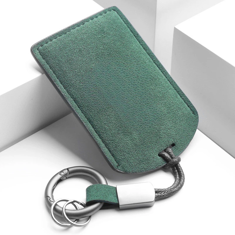 

For Mazda 6 Coupe Smart Card Key Cover and Keychain Set, Suede Leather Interior Accessories