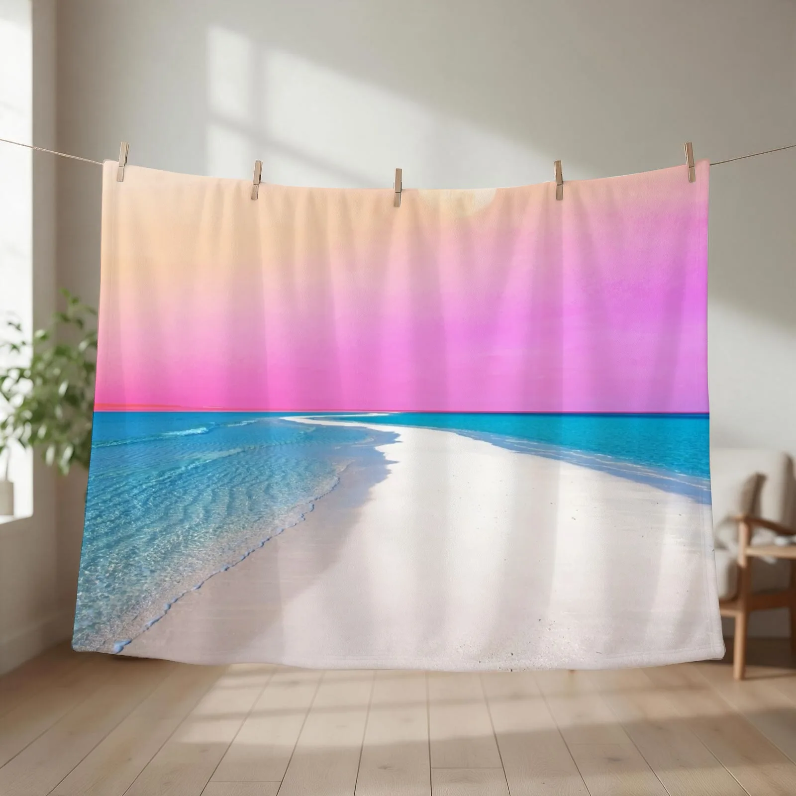 Ocean & Moon II #digitalart #nature Throw Blanket Designers Thins Weighted Beach Blankets