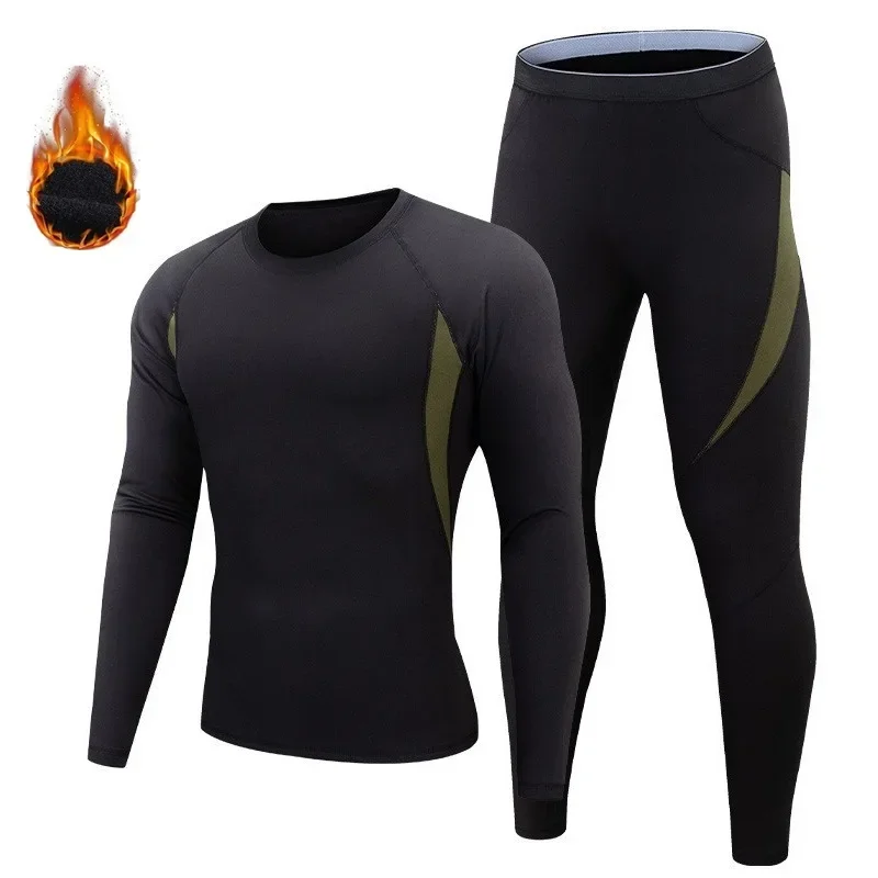 Winter Thermal underwear Men Base Layer Long Johns Thin Fleece Compression Sports Tight Shapewear Clothing size S to 3XL