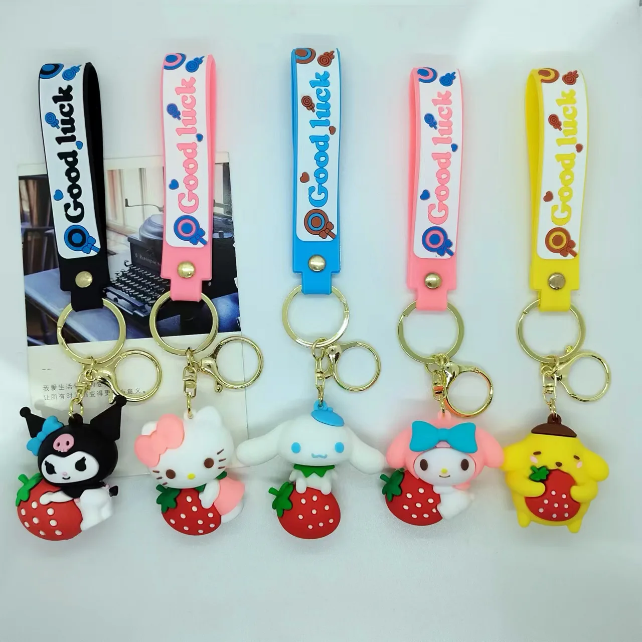 

New Creative Cartoon Strawberry Kuromi Cinnamoroll Keychain Bag Keychain Accessories Wholesale Kawaii Cute Personalized Gifts