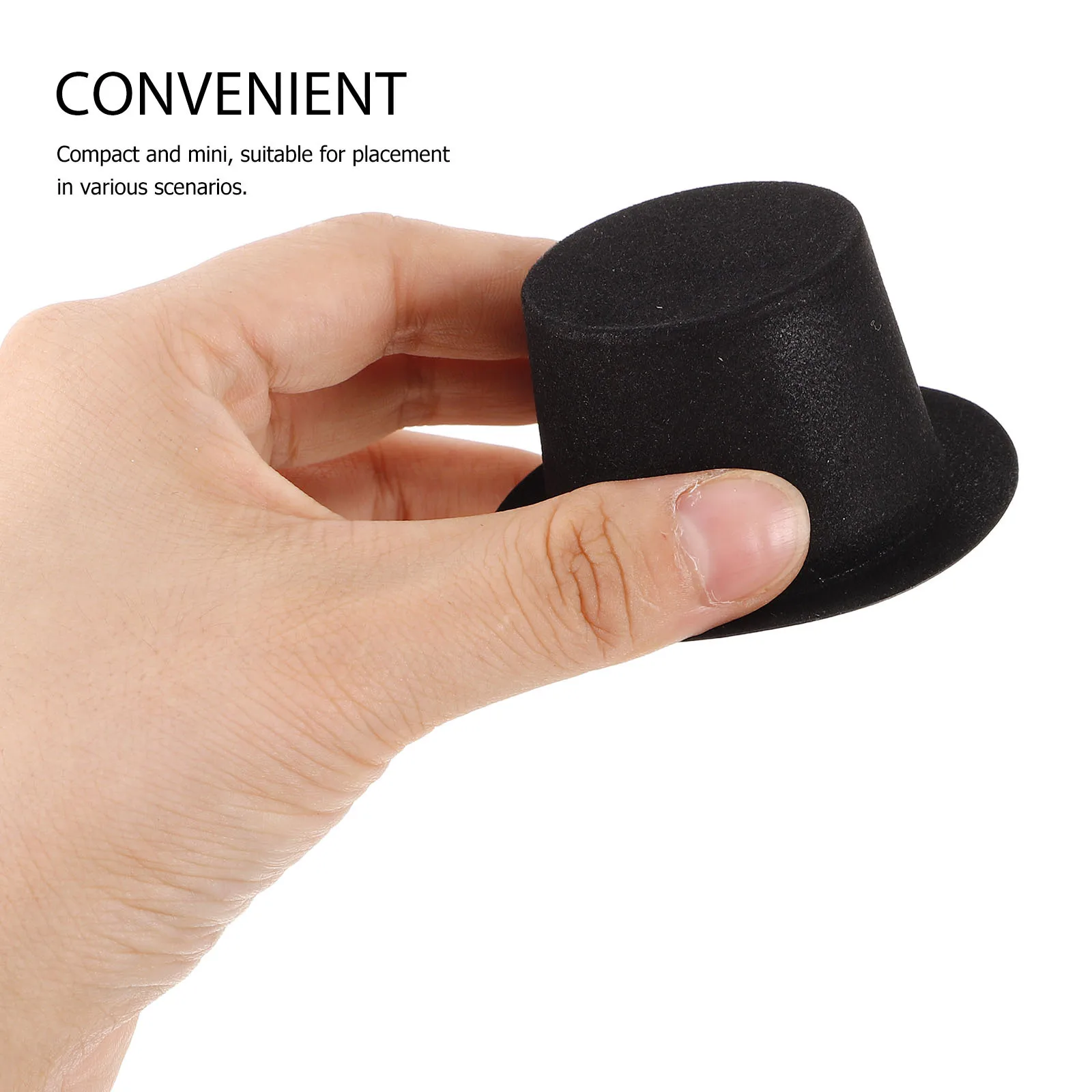 10Pcs Mini Black Top Hat Christmas Craft Kit DIY Festive Decorations Holiday Party Favors Home Desk Bookshelf Charm Ornaments