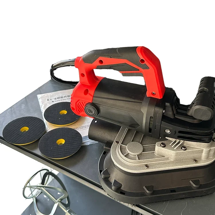 Multifunktionaler Betonbodenschleifer, Oberflächenvakuum, Polieren, dreiköpfiger Handbetonschleifer