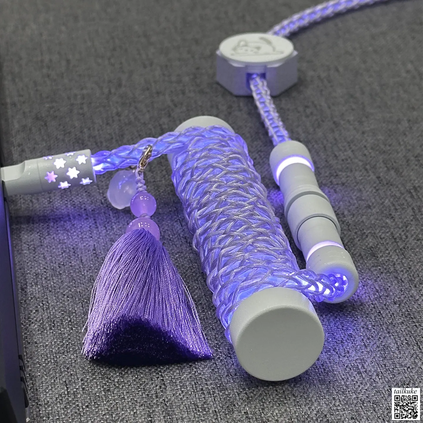 

Светло-фиолетовый цельномедный спиральный кабель для клавиатуры с магнитными переключателями (авиационный, подключаемый)