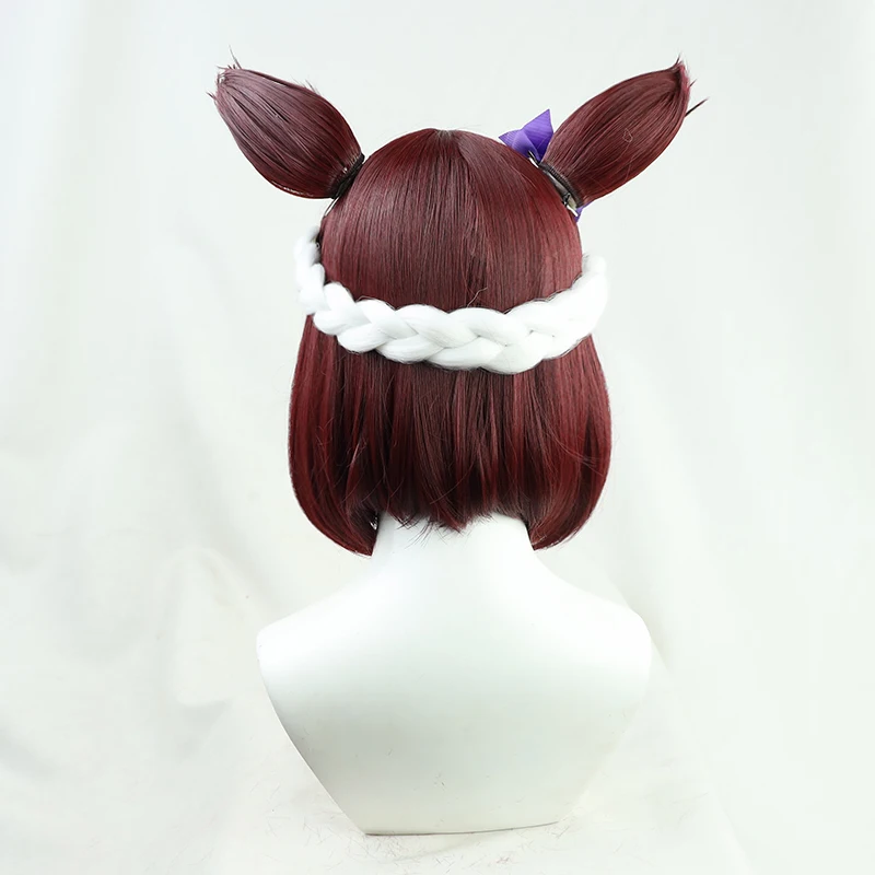 Anime Pretty Derby Special Week Cosplay Perücke Pferdeohren Schwanz 65 cm Halloween Party Karneval Rollenspiel Hitzebeständige synthetische Perücke
