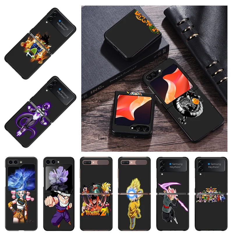 Luxury Dragon Anime balls DBZ Mobile Phone Cases For Samsung ZFlip6 Z Flip3 Flip4 Flip5 5G Flip 6 5 4 Black Hard Anti-Drop Cover