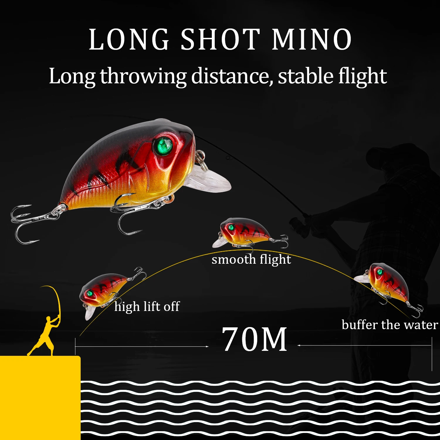 Crankbait flotante - Lote de 5 senuelos 4,5 cm 8,1 g para lucio - imagen 2