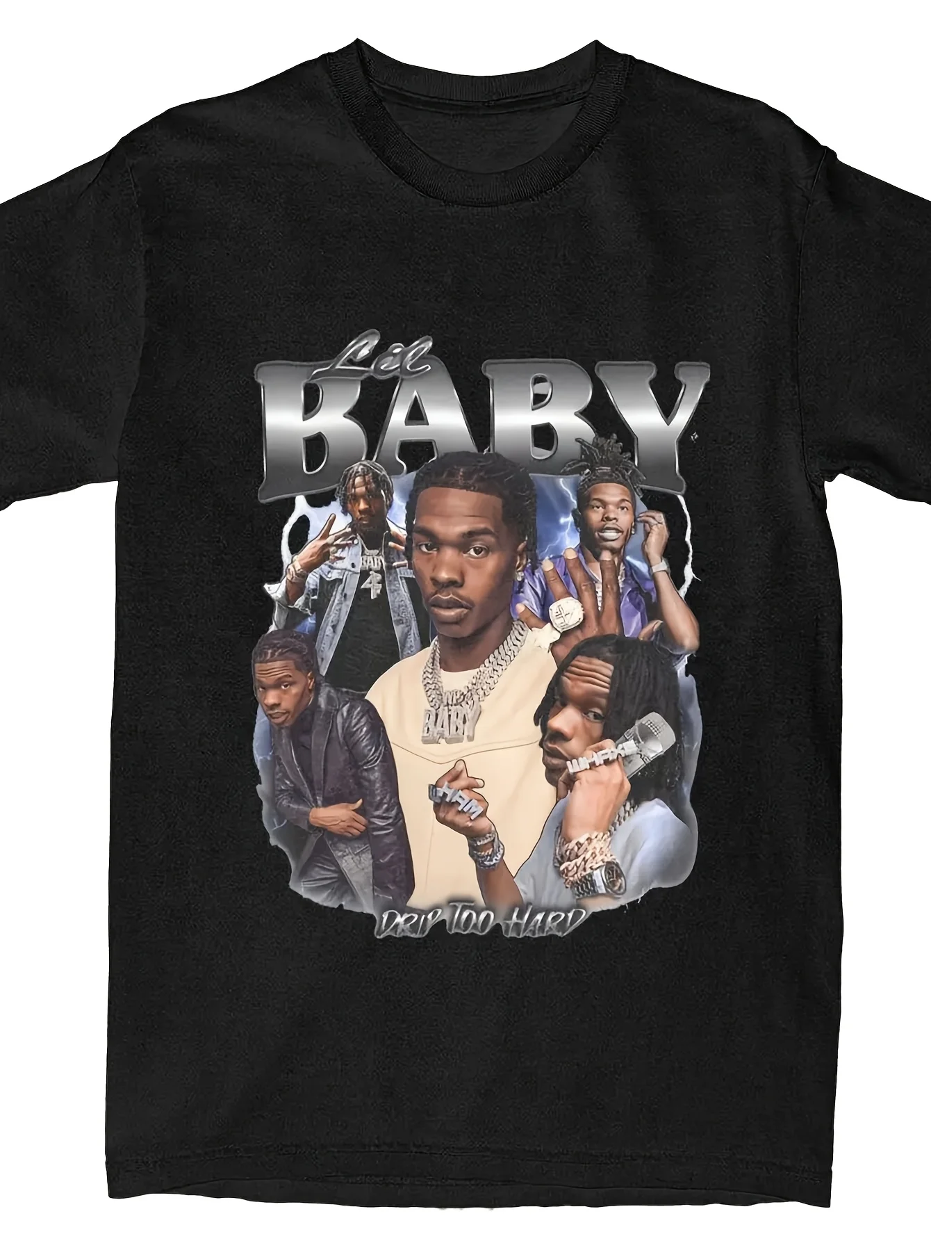 الرجال تي شيرت LIL BABY بالتنقيط صعب جدا تي شيرت موضة الصيف تي شيرت Y2K مضحك طباعة الملابس القطنية هدية عيد ميلاد