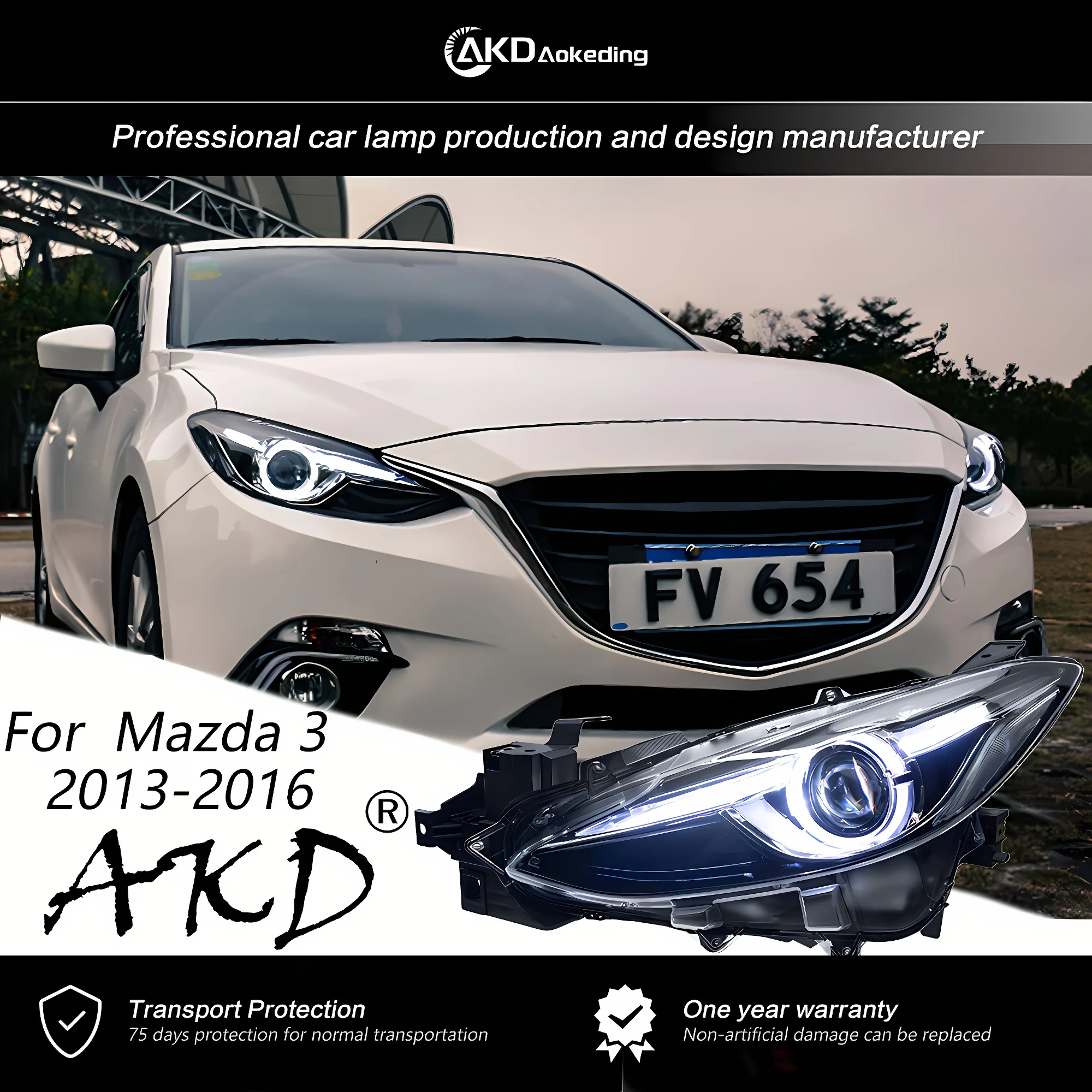 

Передняя лампа AKD для Mazda 3, фары 2014-2016 Mazda3, Axela, лампа головного света, дневные ходовые огни, Hid фара, ангельские глазки, биксеноновые аксессуары