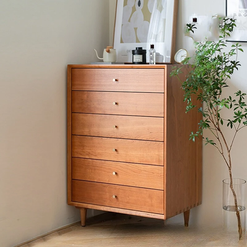 Solid wood chest household living room multi-layer storage drawer small apartment