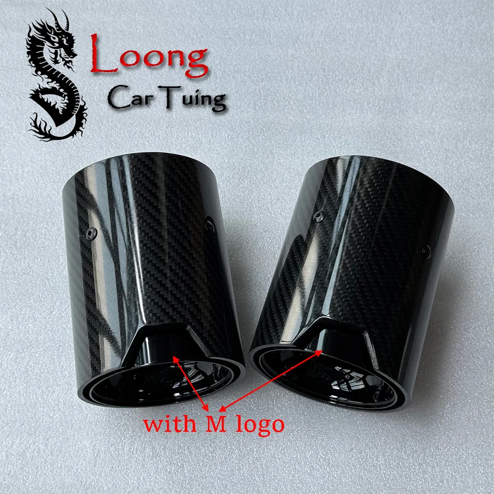 1Pcs M Performance Logo Glossy Black M2 M3 M4 M5 Carbon Exhaust Pipe ...