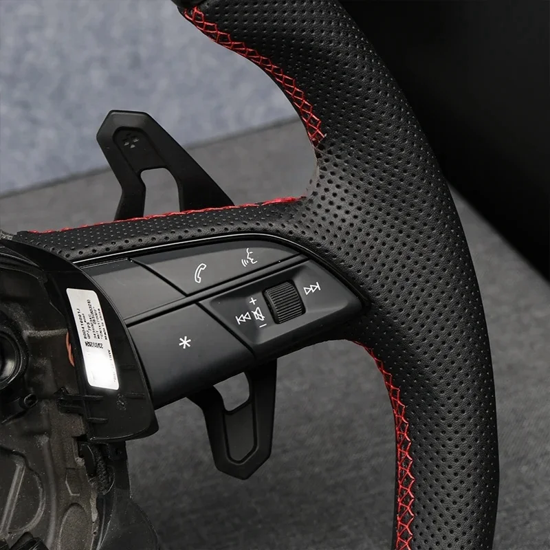 ل Q5L عجلة القيادة اكسسوارات السيارات مخصصة الرياضة نمط ألياف الكربون مثقب الجلود عجلة توجيه سيارة