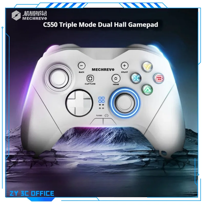 

Mechrevo C550 Three Mode Wireless Gamepad Hall Linear Trigger Switch Pc Bluetooth Somatosensory Game Controller Handheld Grip