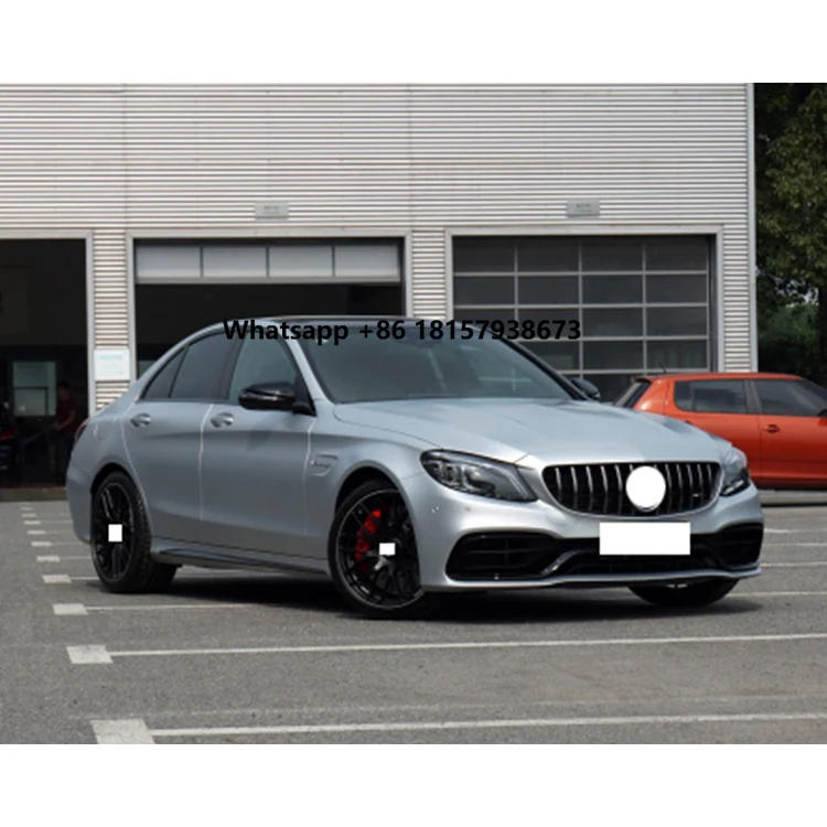 

Front Lip Full Kits Car Grills Car Body Parts for Mercedes-Benz C Class W205 2015 2016 2020 2021 Old to New 2025 C63