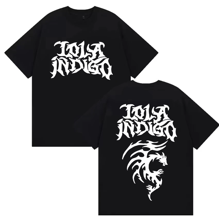 الرجال النساء الملابس عالية الجودة موضة تي شيرت المغني لولا جولة النيلي مزدوجة الوجهين طباعة تي شيرت الصيف المتضخم القطن تيز #1