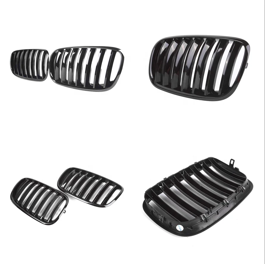 Glossy Black Single Slat Line Front Grill High Quality Kindly Bumper Grille for X5 X6 E70 E71 2007-2013