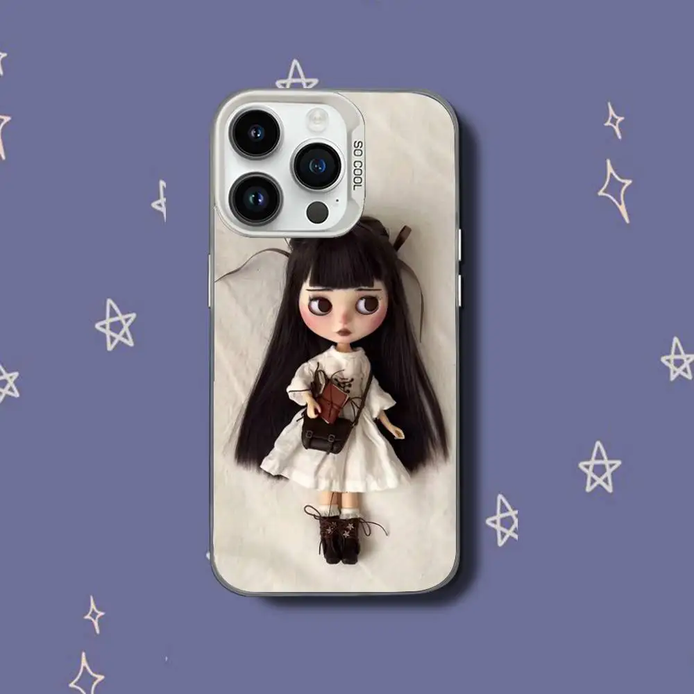 حافظة هاتف D-Doll B-Blythe C-Cute لهاتف iPhone 17,16,15,14,13,12,11,Pro,XS,Max,Plus,Mini,SE غطاء مقاوم للصدمات من الحلوى البيضاء غير اللامعة