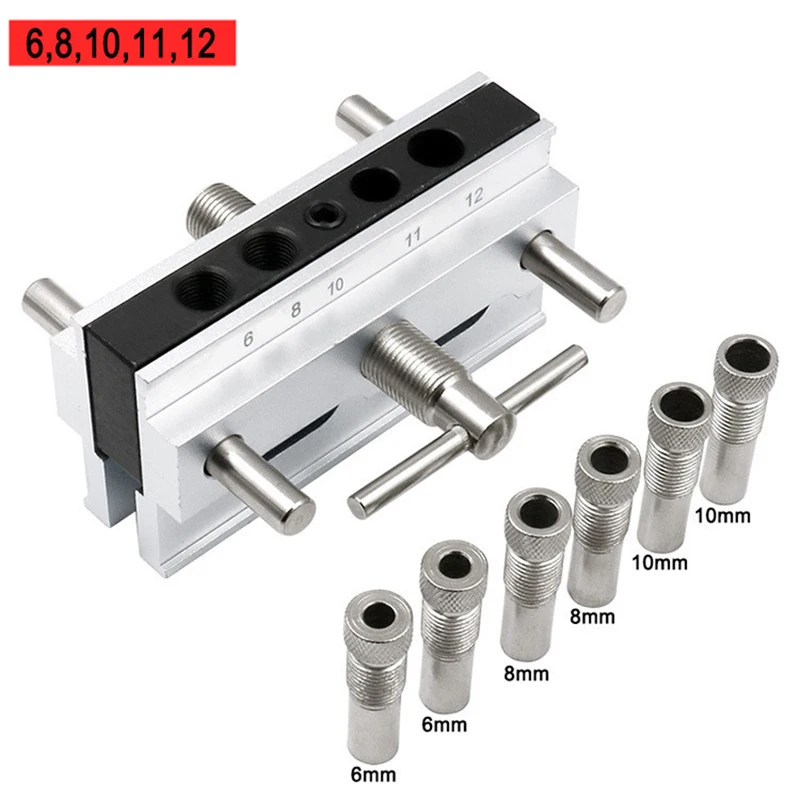 

Pocket Hole Jig 6/8/10mm Self-centering Vertical Doweling Jig Drill Guide Locator Hole Puncher Tool Kit Joinery Woodworking Tool