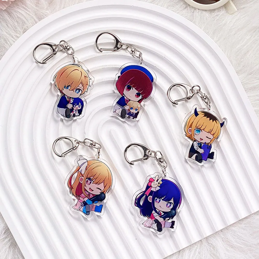 Personajes de Anime Oshi No Ko llavero acrílico para coche accesorios bolso encanto lindo dibujos animados mochila colgante llavero regalos para amigos