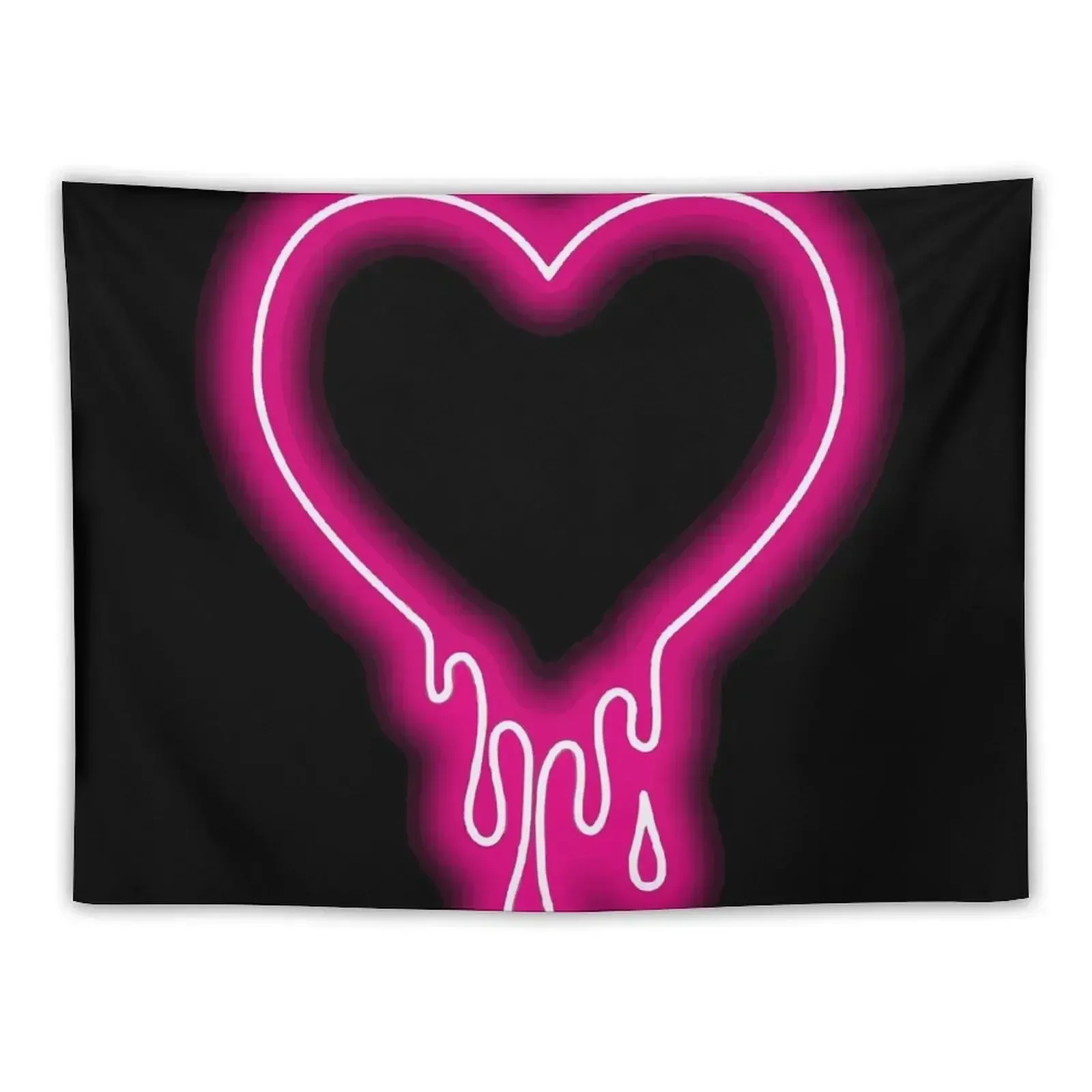 Dripping Neon Heart Tapestry Aesthetic Room Decor Kawaii Room Decor Wall Hanging Wall Wallpapers Home Decor Tapestry