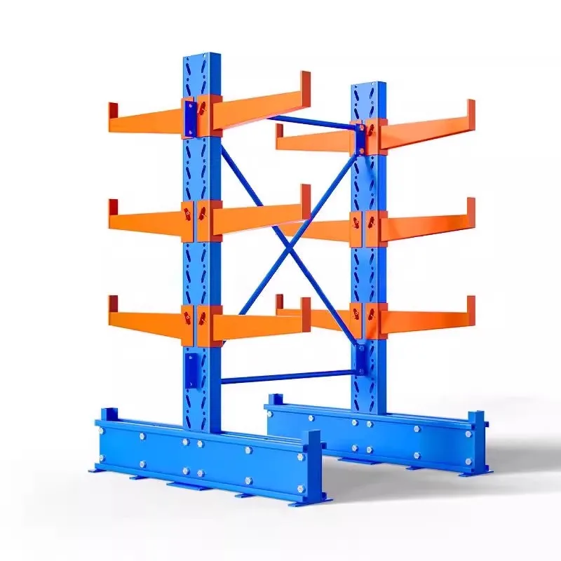 LMM single cantilever large thickened shelf heavy storage warehouse single and double sided hardware aluminum pipe shelf
