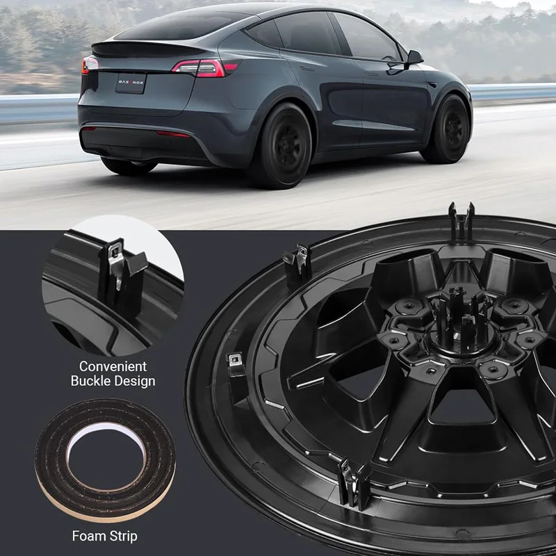 4PCS Hub Cap 19-Inch Performance Replacement for Tesla Model Y Wheel Cap Automobile Hubcap Full Rim Cover Accessories 2019-2024