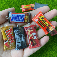 10pcs Simulation Chocolate Candy Resin Charms Funny Miniature Snack Crafts DIY Earring Keychain Pendant Jewelry Make