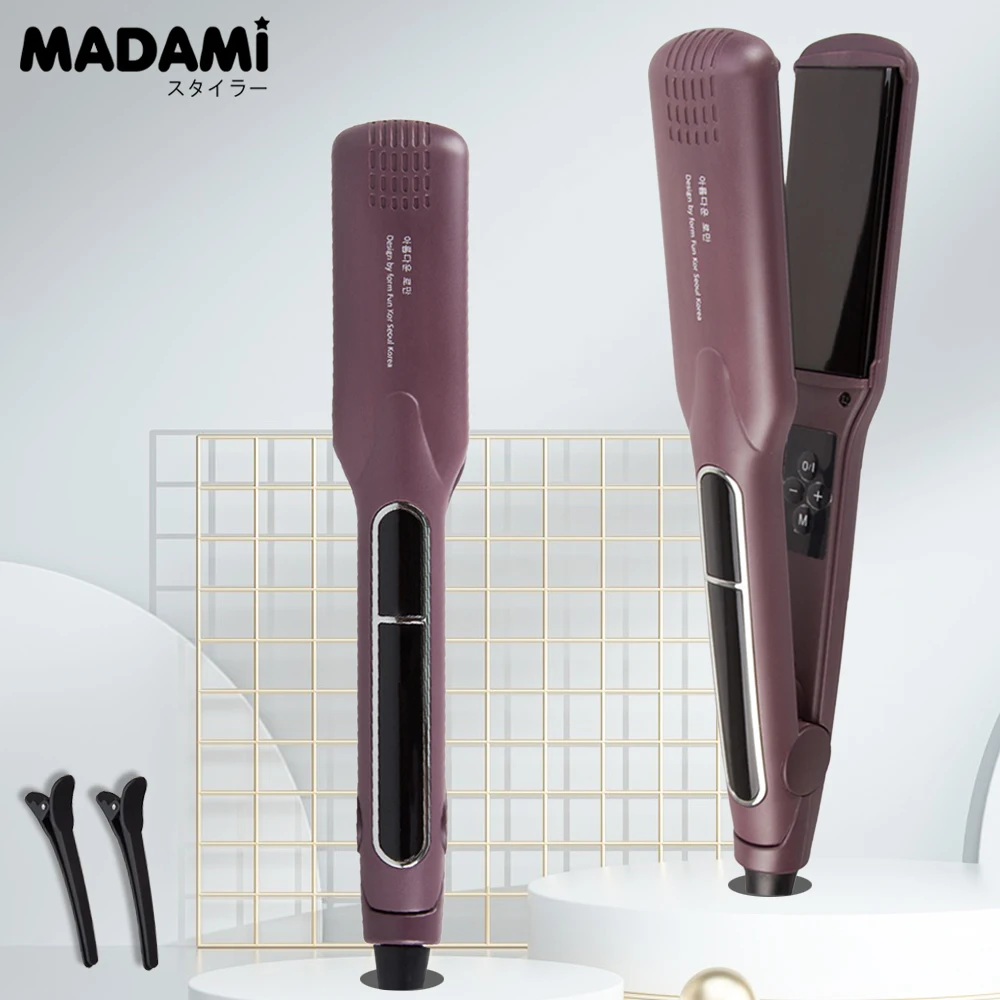 

Professional Hair Straightener Curler Wide Plate Ceramic Hair Flat Irons Keratin Treatment 230℃ MCH Fast Heating Salon Styler