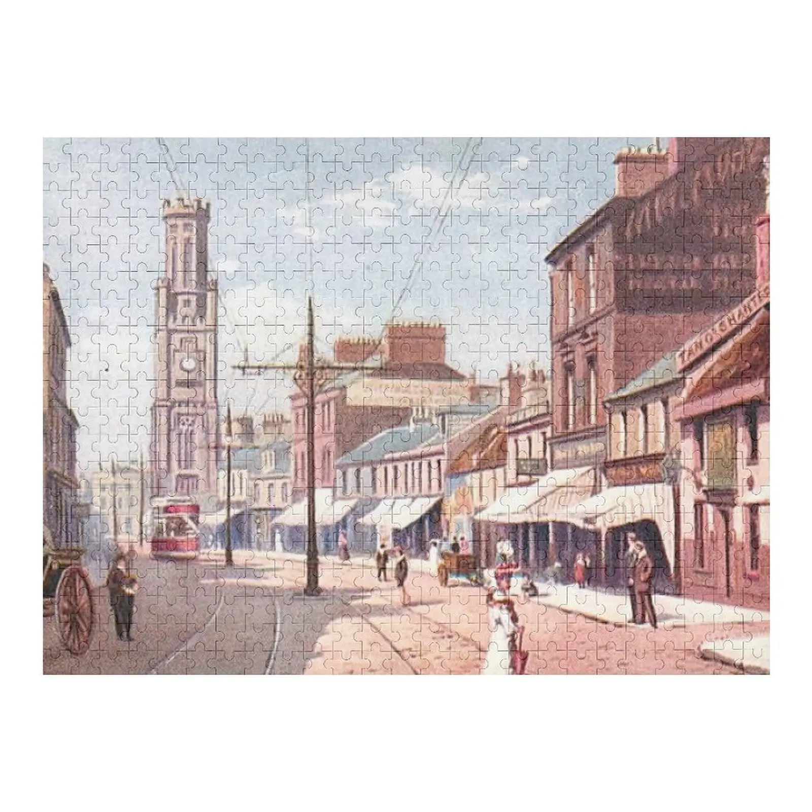 

Винтажная иллюстрация High Street, головоломка Ayr, IQ, игрушки для малышей, аксессуары для диорамы с фотопазлом