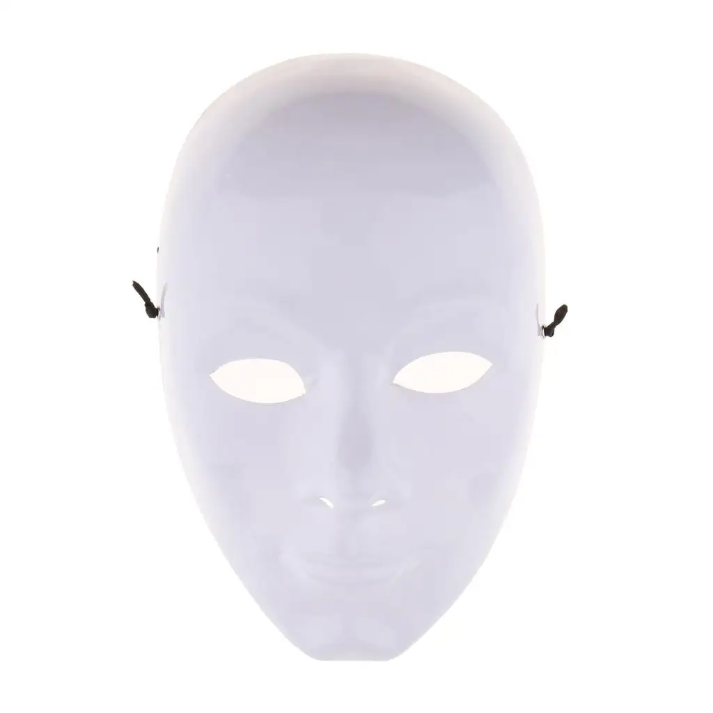 White Adult Mask Blank Male Mask Halloween Costume Unpainted Mask