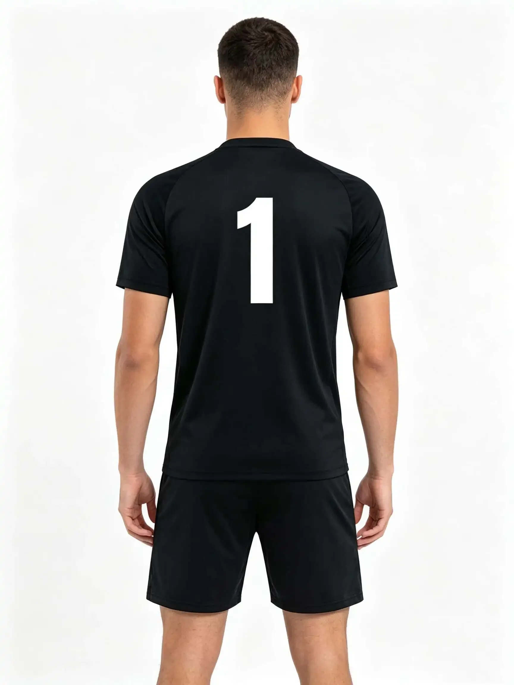 26/27 Unisex Blank Soccer 2‑Piece Set, Kids Adults Parent‑Child Kit, Custom Goalkeeper No. 1 for School Outdoor Team Sports