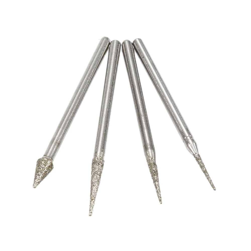 Punta a testa abrasiva con diametro in acciaio inossidabile da 2.34mm frese per intaglio in giada strumenti di bellezza per la testa abrasiva in metallo con grana