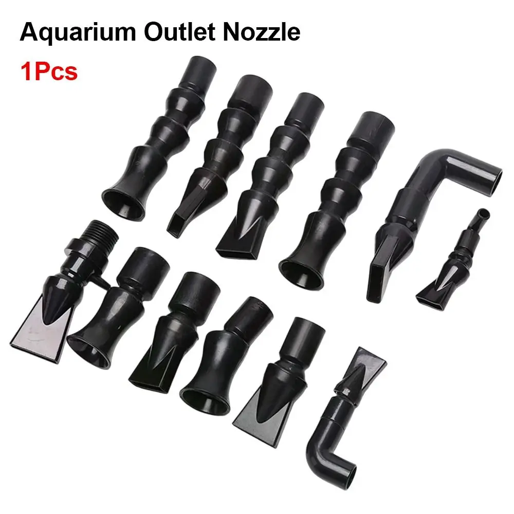1Pcs Plastic Aquarium Duckbill Nozzle Black Adjustable Filter Pump Connector Rotating Water Outlet 360 Degree