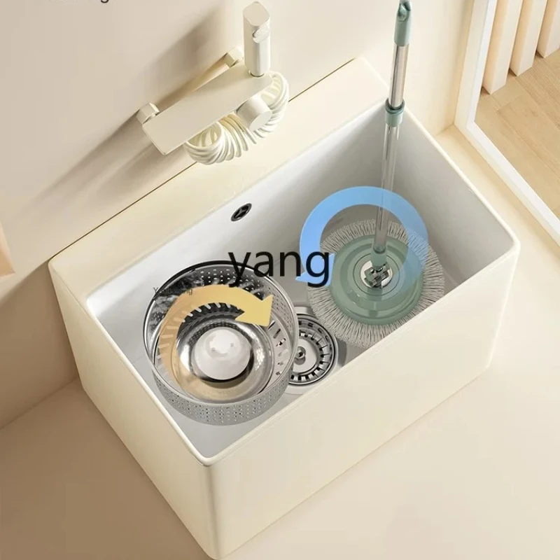 LTT  New Home Balcony Wash Handle Pool High-End Ceramic Mop Bucket Drainage Mop