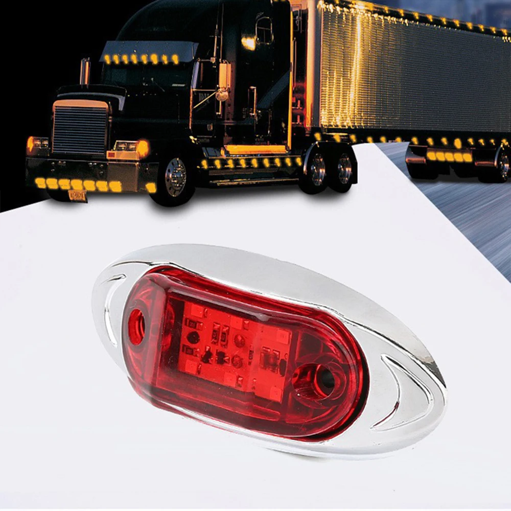 12V-24V 6 LED Side Marker Indicators Light Car Clearance Signal Brake Rear Warning Tail Light Truck Trailer Waterproof