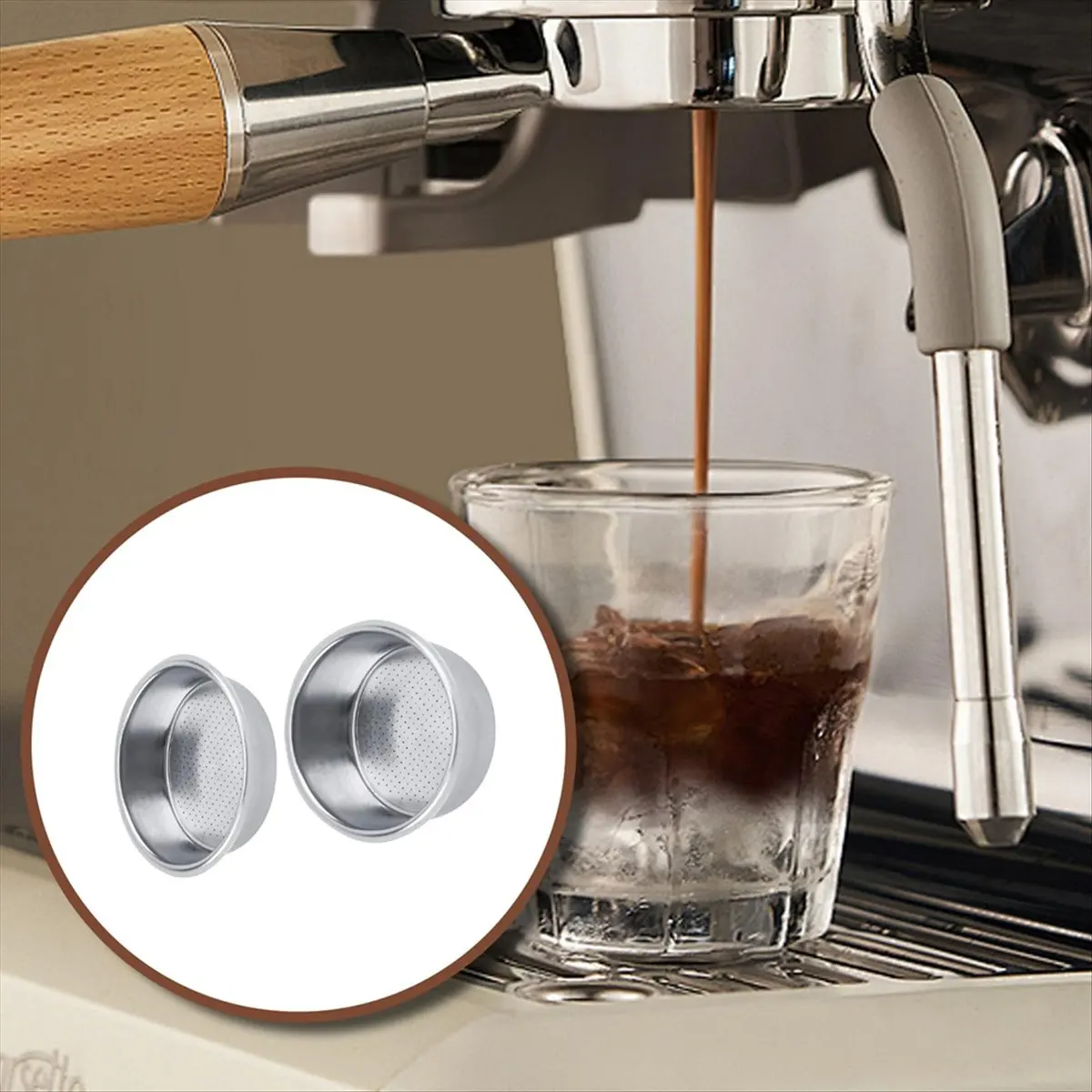 #94M 51mm Pressurized Espresso Filter Basket,coffee filter,(Silver)