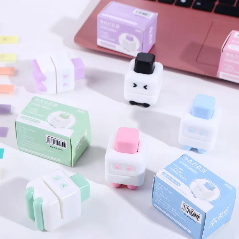 3pcs Cute Squint Hole Puncher Loose Leaf Bind Single Hole Paper Puncher Cartoon Precise Round Hole Puncher Punch