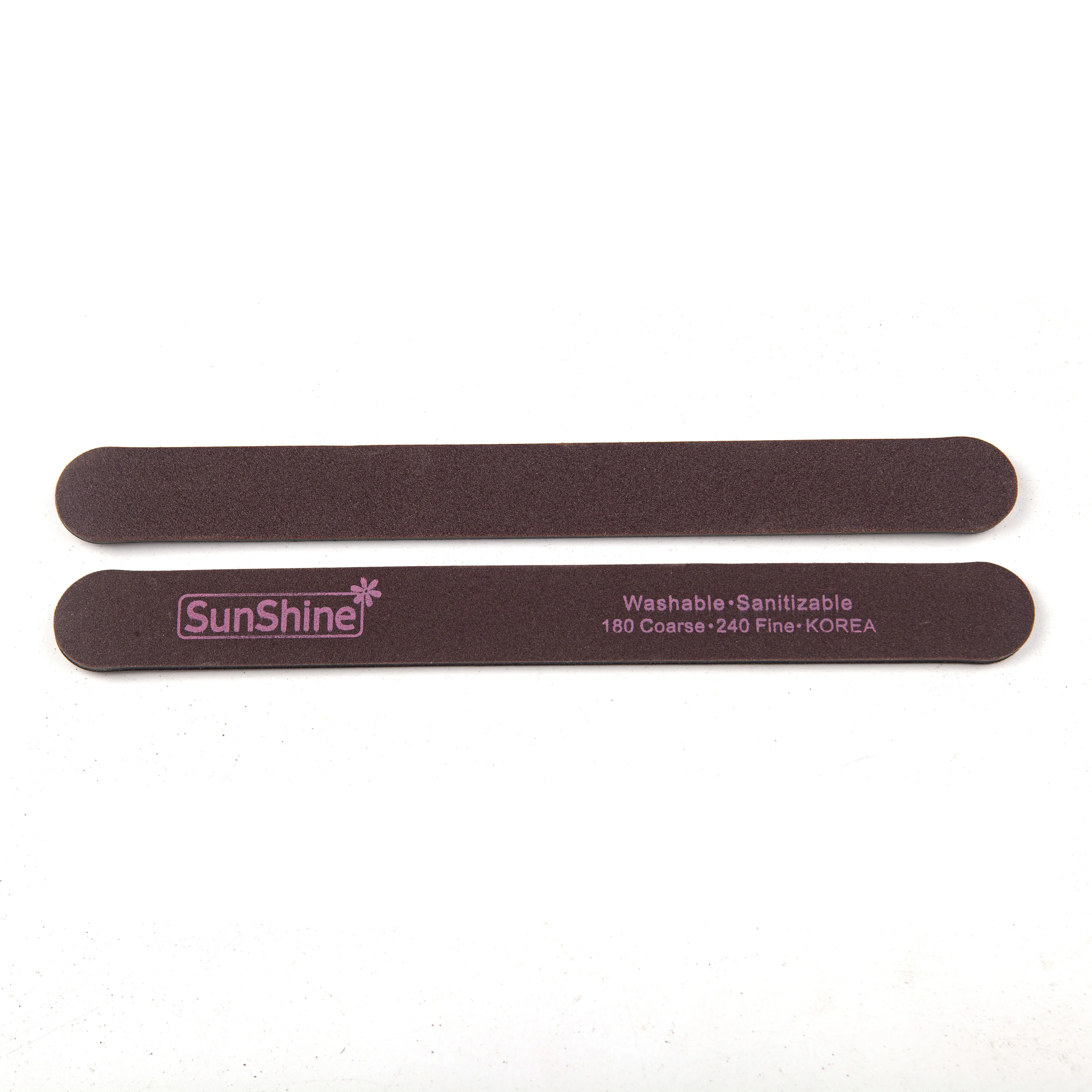 SunShine 10pcs Nail Files Wooded 180/240 Thick Sandpaper Nails File Buffer Polishing Washable Professional Manicure Files
