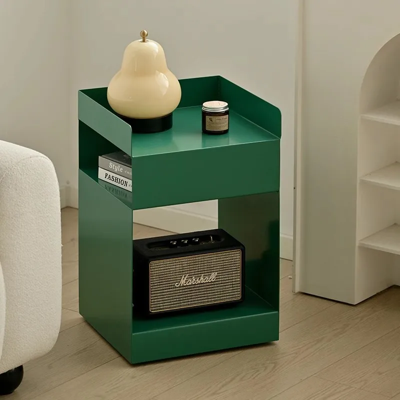 

Iron Art Movable Sofa Side Table Creative Side Cabinet Living Room Side Shelf Net Celebrity Bedside Small Table