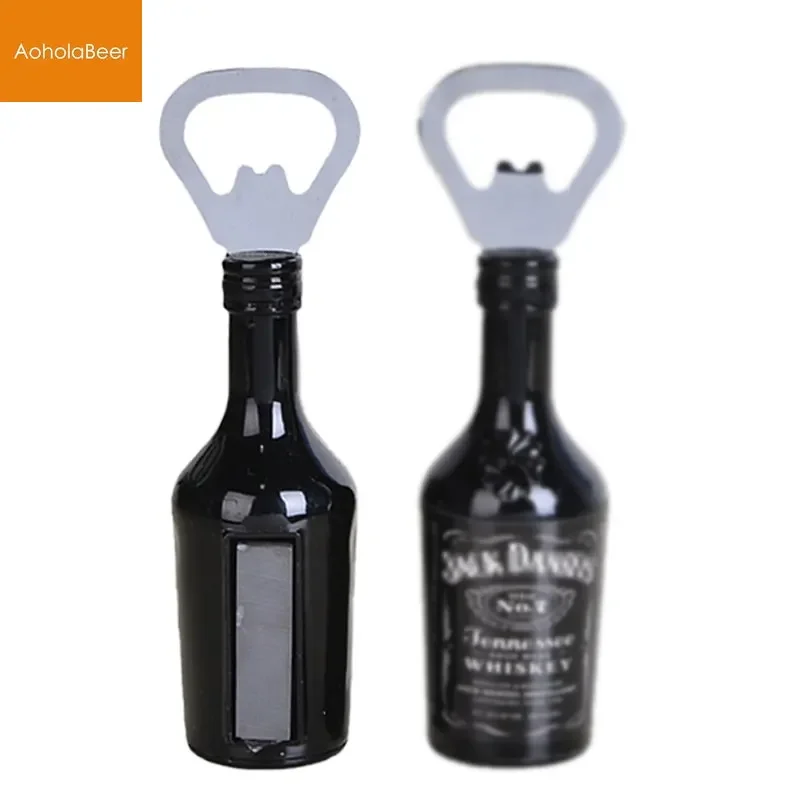 Bar Decoration Mini Bottle Opener Magnet for Refrigerator Creative Wall Hanging Acrylic Iron Beer Opener Tools Kitchen Gadgets