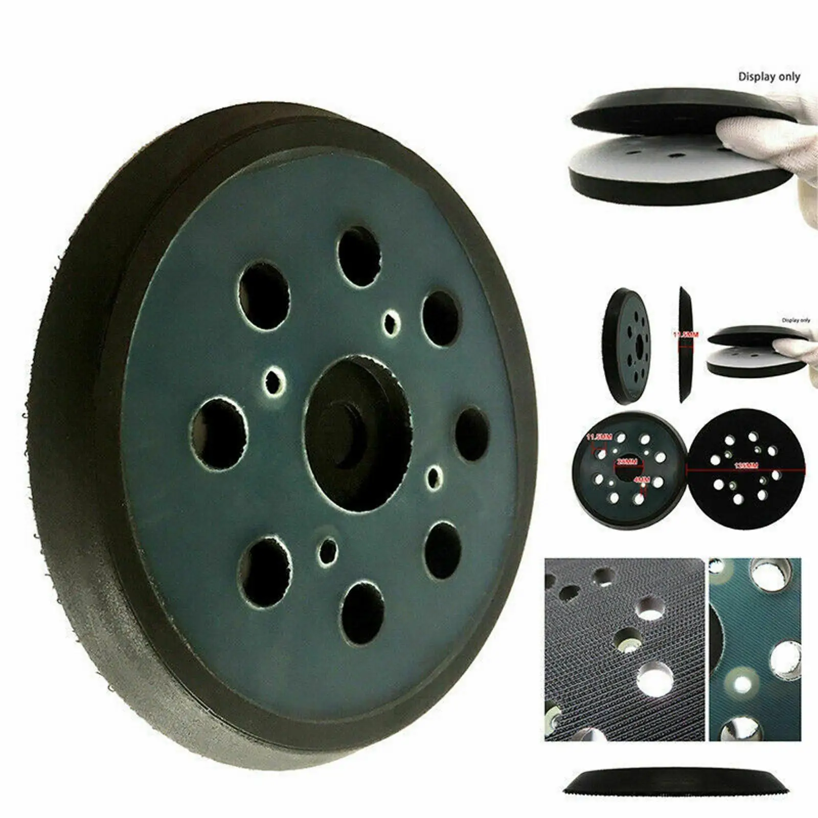 Sandpaper Palm Sander Backing Pad 8 Hole Durable Rubber Plate for Detail Sander Replace Sanding Pad Variety