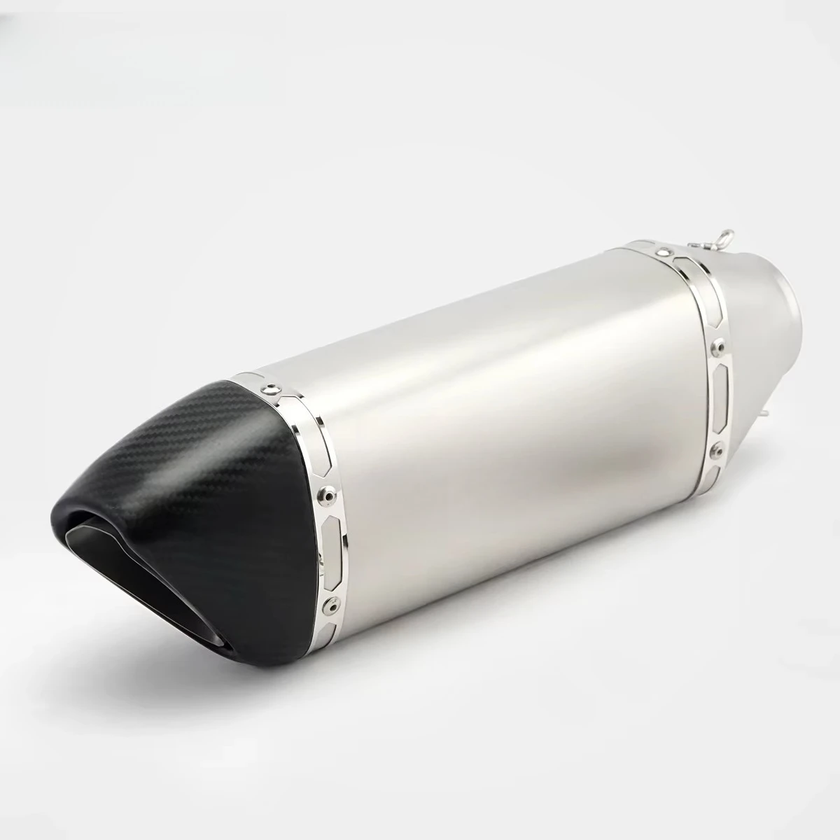 Stainless Steel 60mm Puppy Frosted Carbon Mouth End Can Exhaust Pipe Universal Motorcycle Pipe