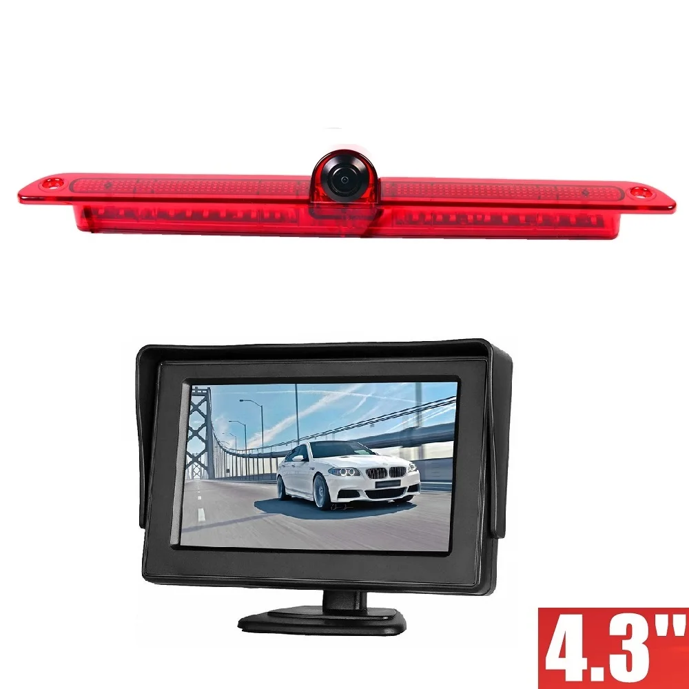Luz de freno HD 720P, cámara trasera + monitor de 4,3 pulgadas para Mercedes Benz Transporter Sprinter 324H 524H W906 1500 2500/Crafter