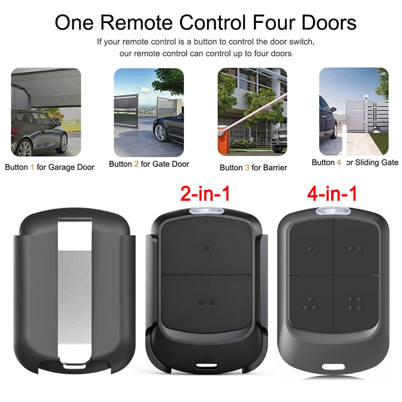 YNG800 MultiFrequency Garage Gate Remote Control 280MHz to 868MHz Rolling Code and Fixed Code 433MHz Hand Transmitter With Clip