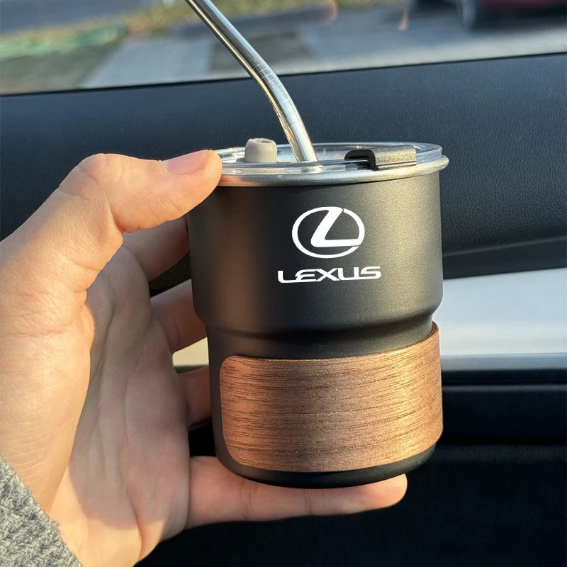 304 Car Stainless Steel Coffee Mug with Lid Anti-Scald Drinks Cup For Lexus ES300 RX330 RX300 GS300 IS250 IS200 NX RX LX UX GX